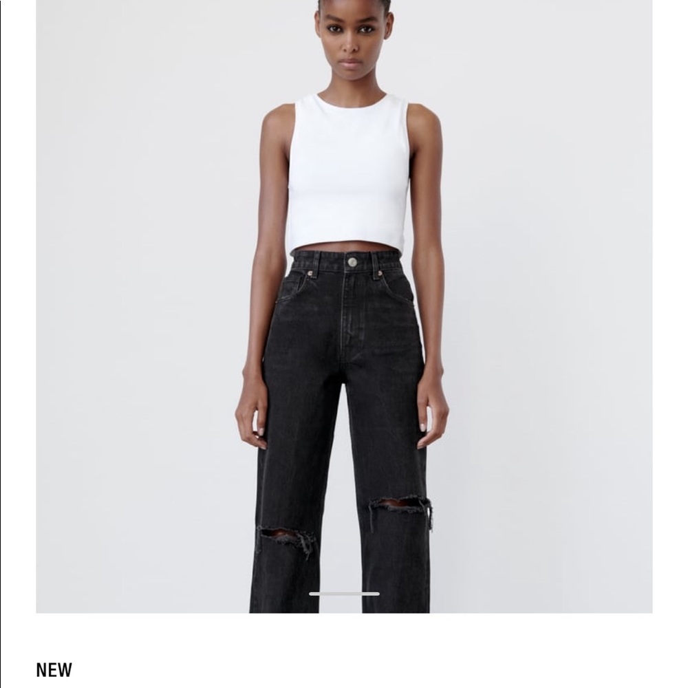 Zara Ripped Wise Leg Jeans -size 6